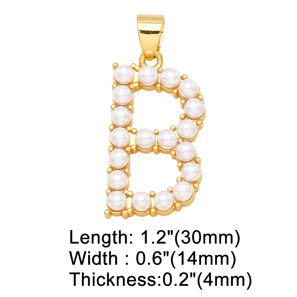 Simple Style Letter Copper Plating Inlay Artificial Pearls Jewelry Accessories 1 Piece