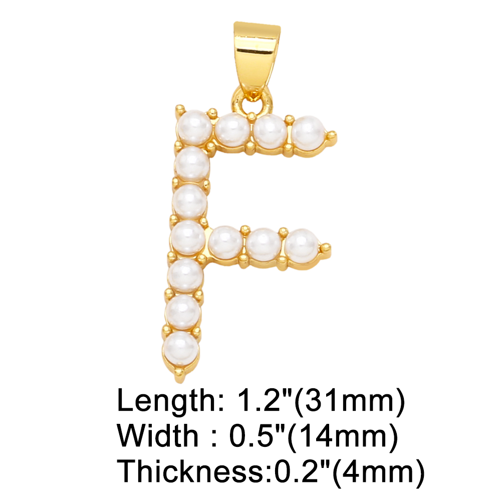 Simple Style Letter Copper Plating Inlay Artificial Pearls Jewelry Accessories 1 Piece