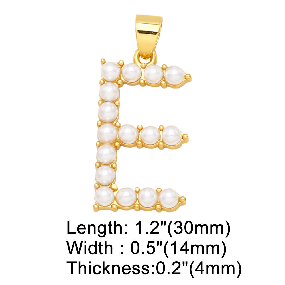 Simple Style Letter Copper Plating Inlay Artificial Pearls Jewelry Accessories 1 Piece