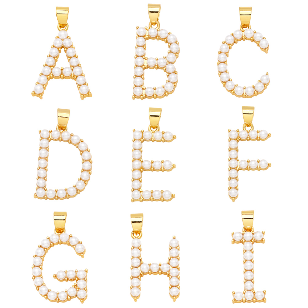 Simple Style Letter Copper Plating Inlay Artificial Pearls Jewelry Accessories 1 Piece