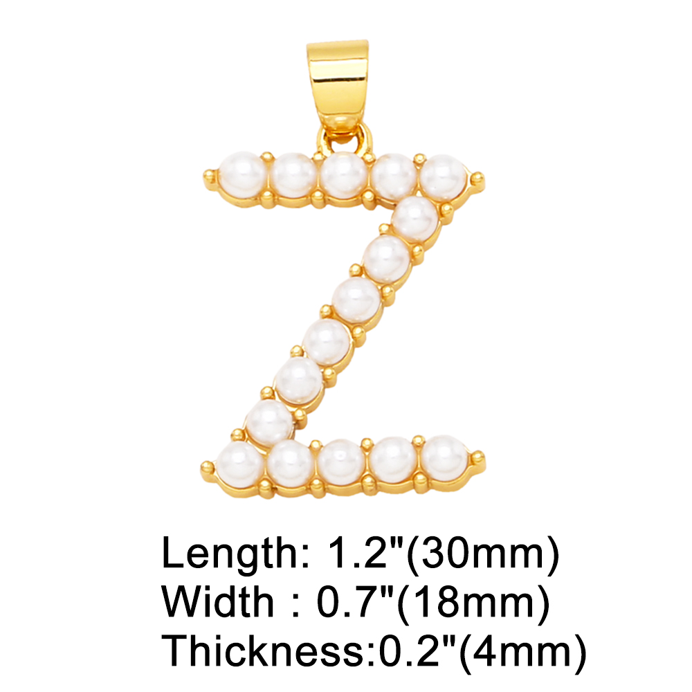 Simple Style Letter Copper Plating Inlay Artificial Pearls Jewelry Accessories 1 Piece