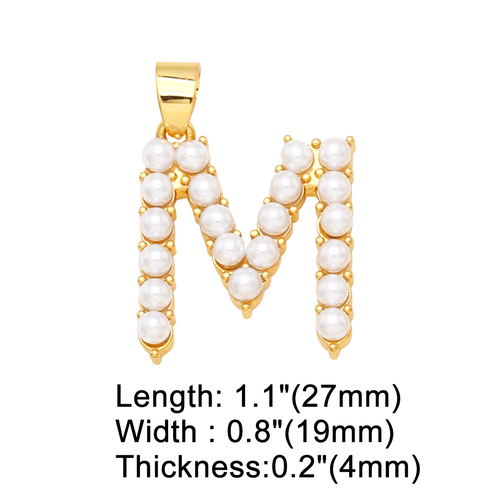 Simple Style Letter Copper Plating Inlay Artificial Pearls Jewelry Accessories 1 Piece