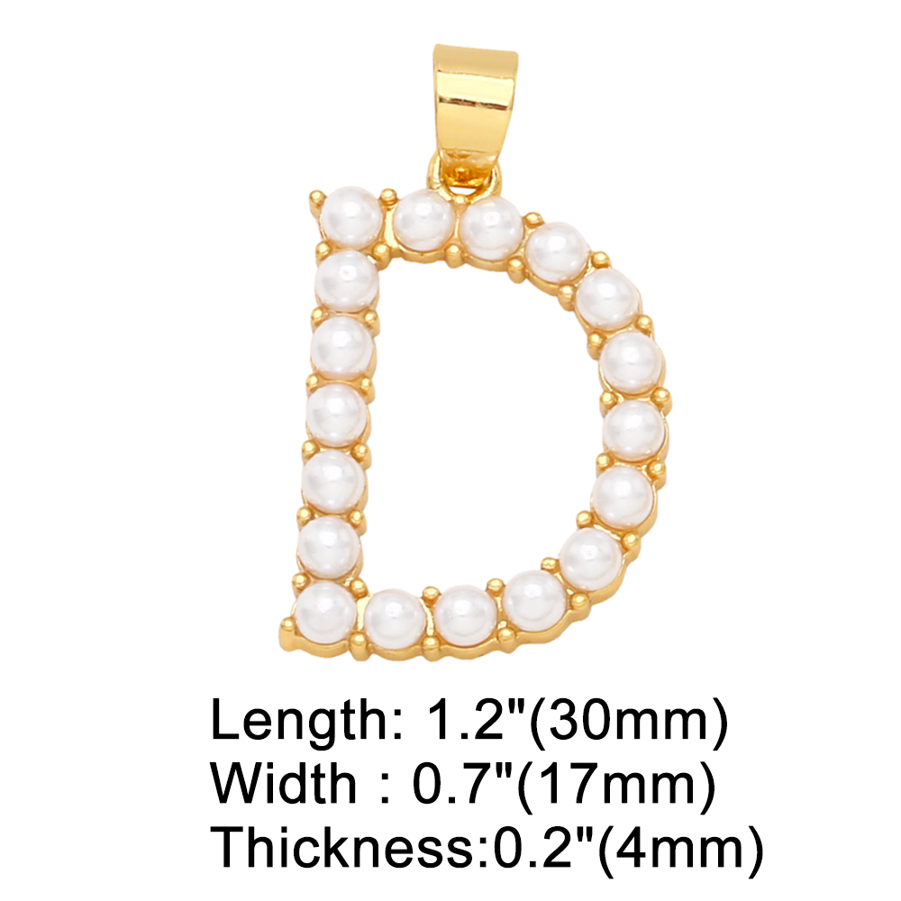 Simple Style Letter Copper Plating Inlay Artificial Pearls Jewelry Accessories 1 Piece