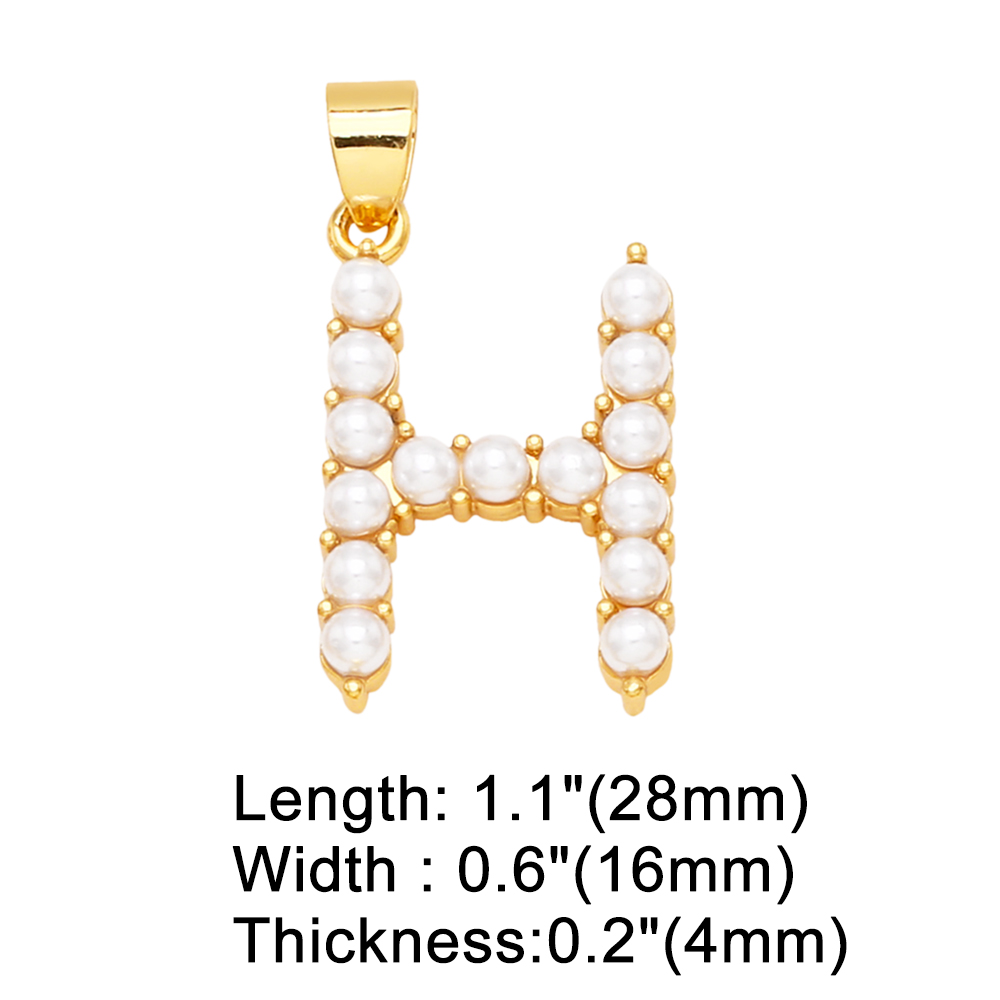 Simple Style Letter Copper Plating Inlay Artificial Pearls Jewelry Accessories 1 Piece