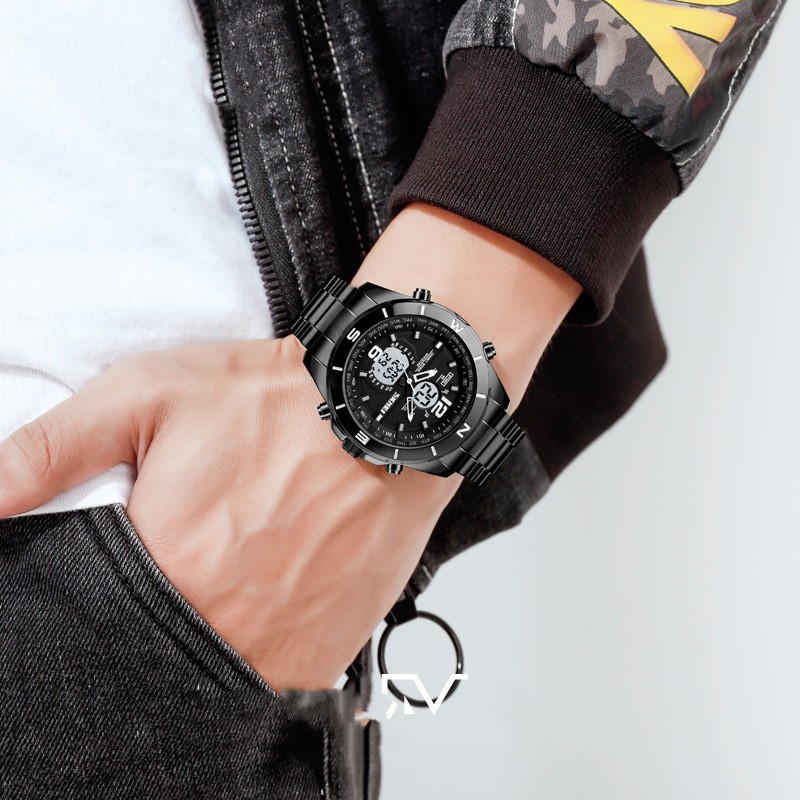 Fashion Color Block Buckle Electronic Menu0027s Watches