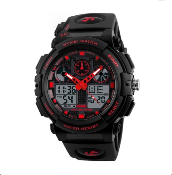 Sports Color Block Single Folding Buckle Electronic Menu0027s Watches