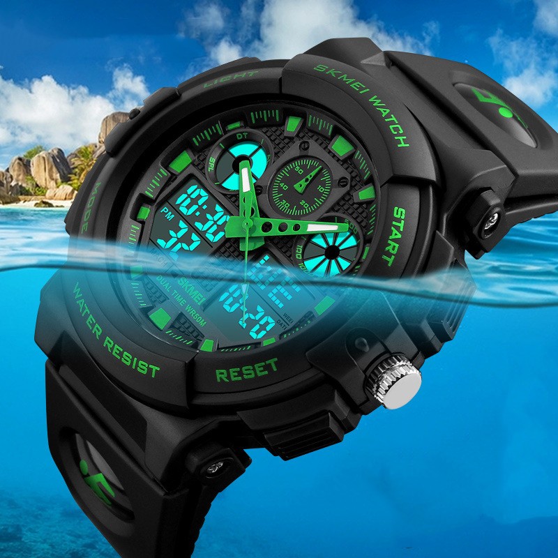 Sports Color Block Single Folding Buckle Electronic Menu0027s Watches