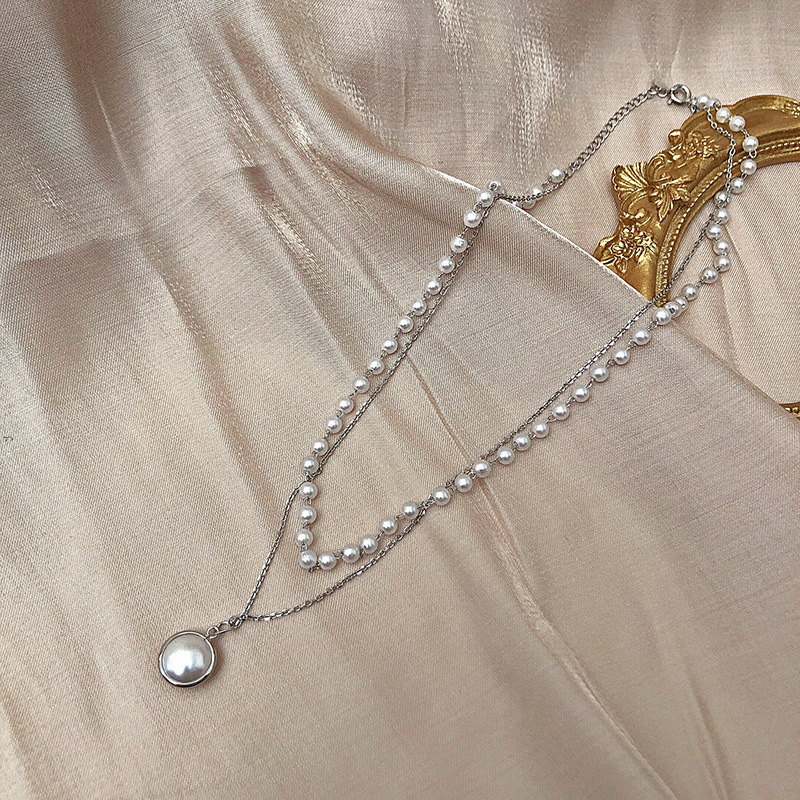 Sweet Round Alloy Beaded Inlay Pearl Womenu0027S Bracelets Necklace
