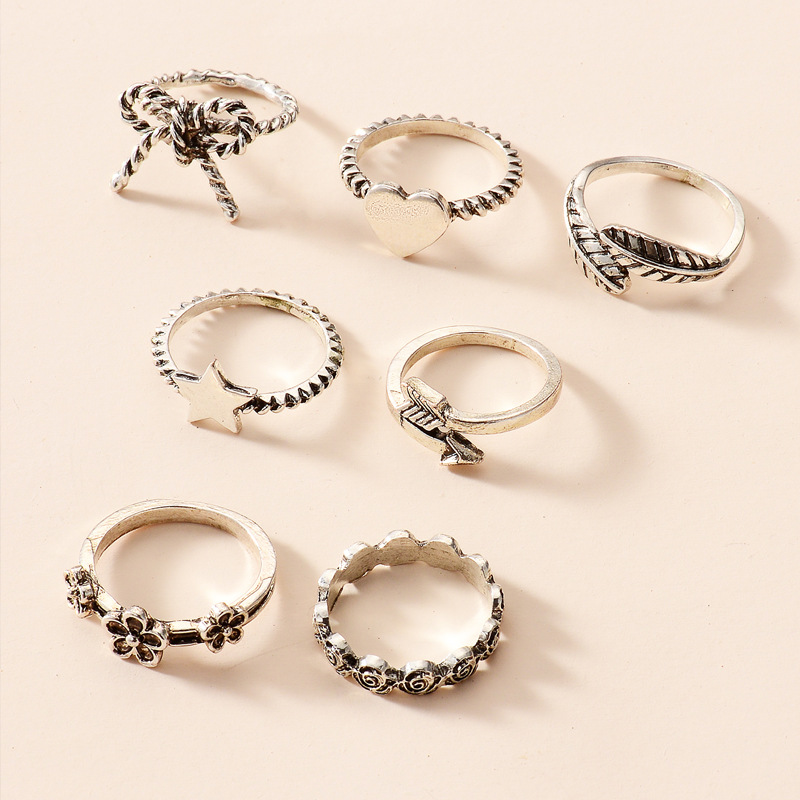 Fashion Star Heart Shape Rose Alloy Plating Womenu0027S Rings 1 Set