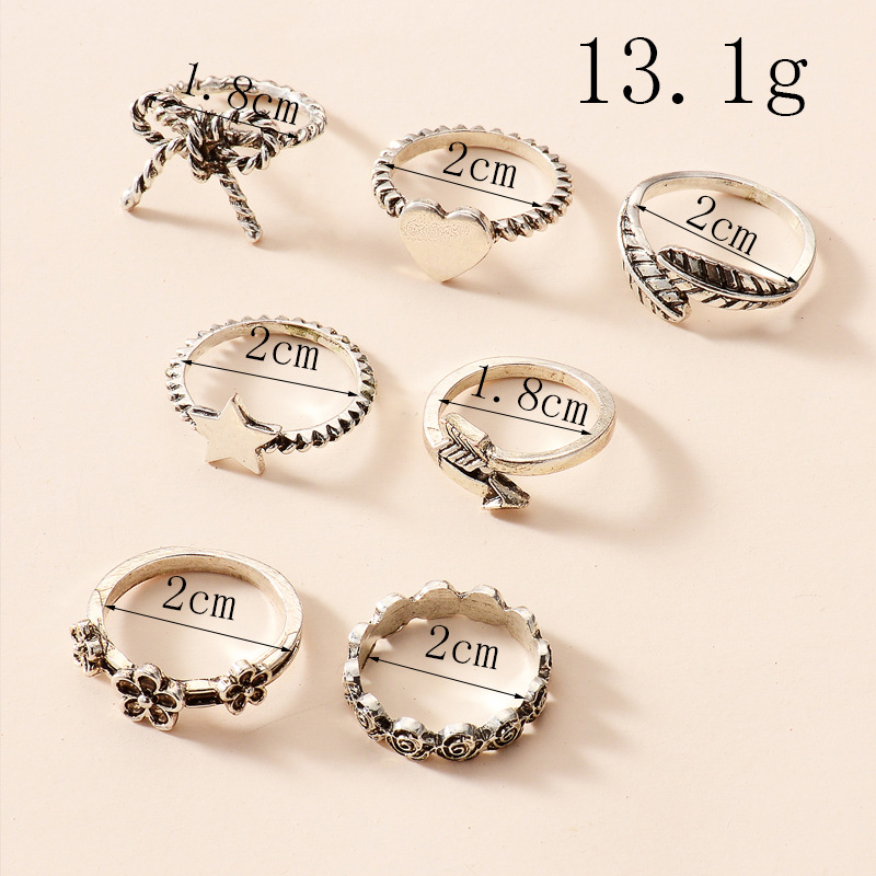 Fashion Star Heart Shape Rose Alloy Plating Womenu0027S Rings 1 Set