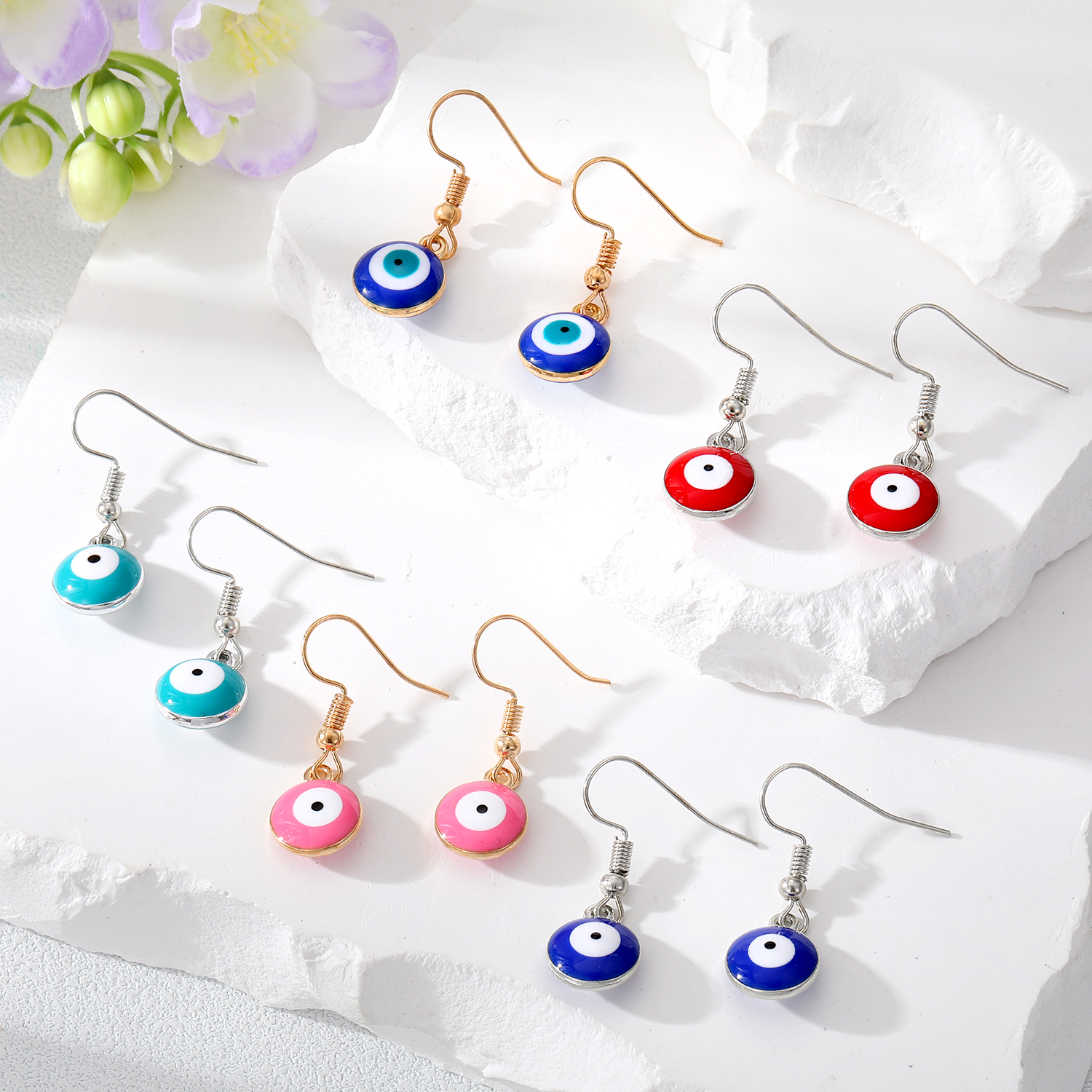 Retro Devilu0027S Eye Alloy Enamel Womenu0027S Drop Earrings 1 Pair