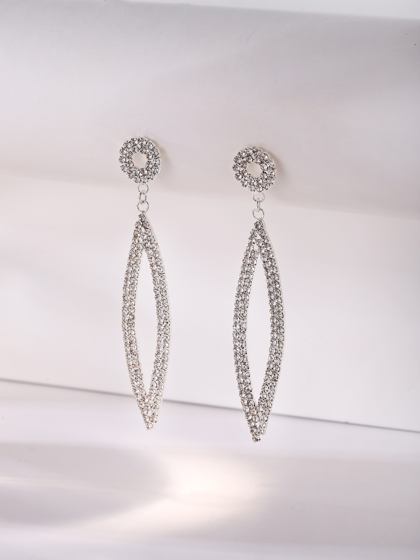 Fashion Geometric Copper Inlay Diamond Drop Earrings 1 Pair