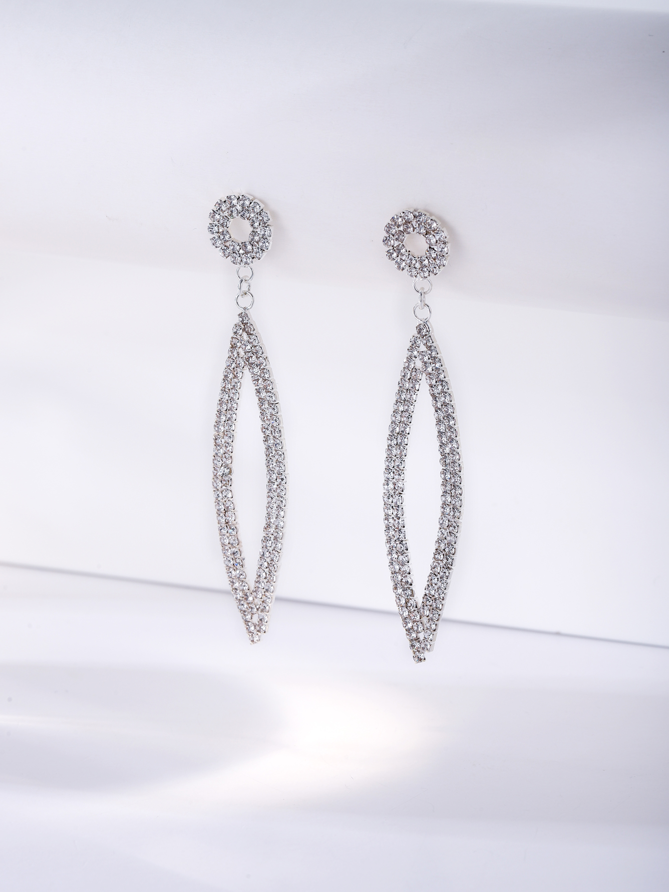 Fashion Geometric Copper Inlay Diamond Drop Earrings 1 Pair