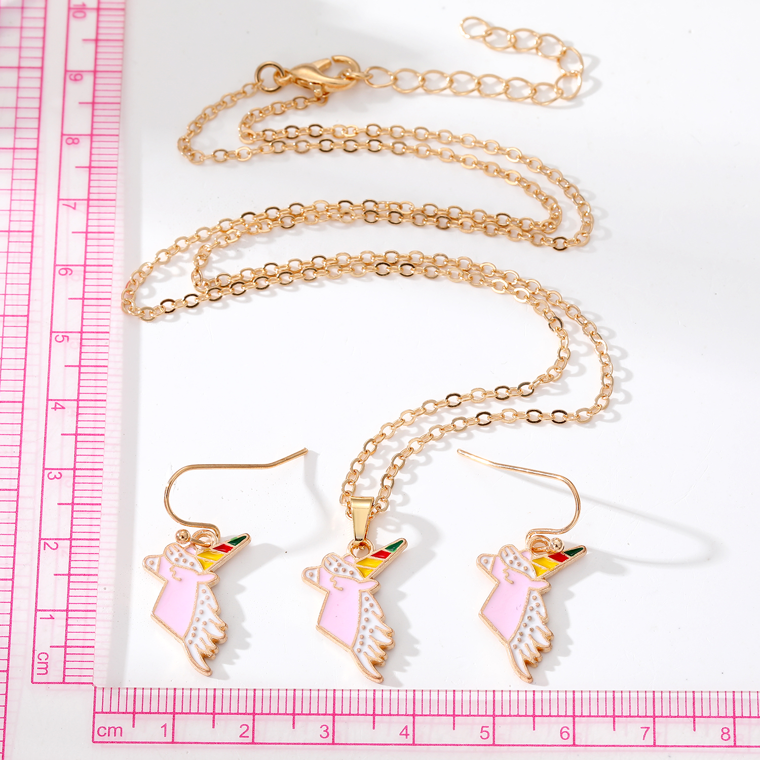 Cute Unicorn Alloy Enamel Womenu0027S Earrings Necklace