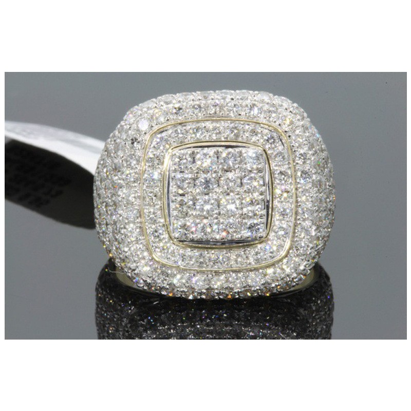 Punk Square Alloy Gold Plated Artificial Diamond Menu0027S Rings 1 Piece