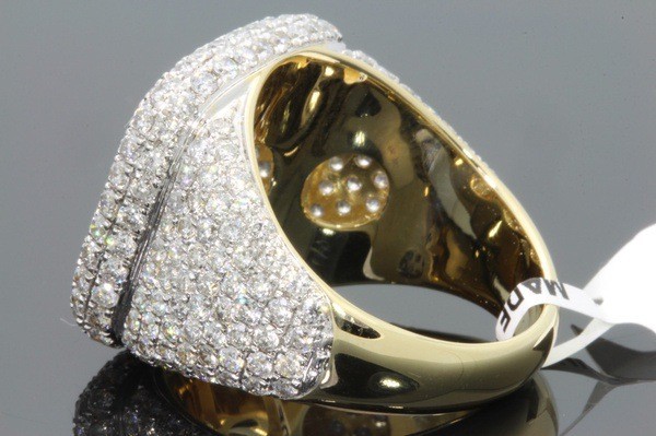 Punk Square Alloy Gold Plated Artificial Diamond Menu0027S Rings 1 Piece
