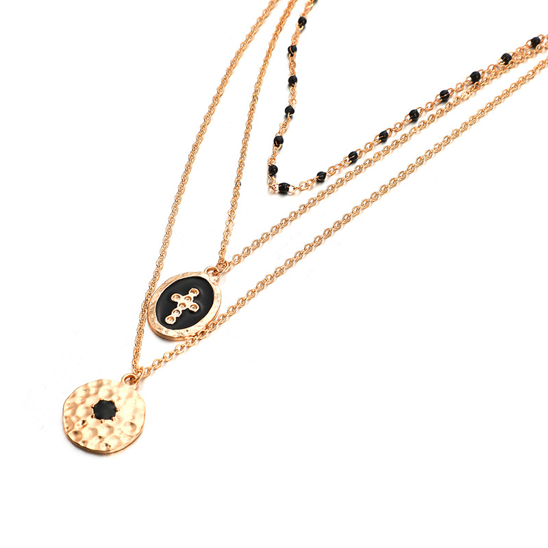 Fashion Cross Round Alloy Enamel Womenu0027S Layered Necklaces