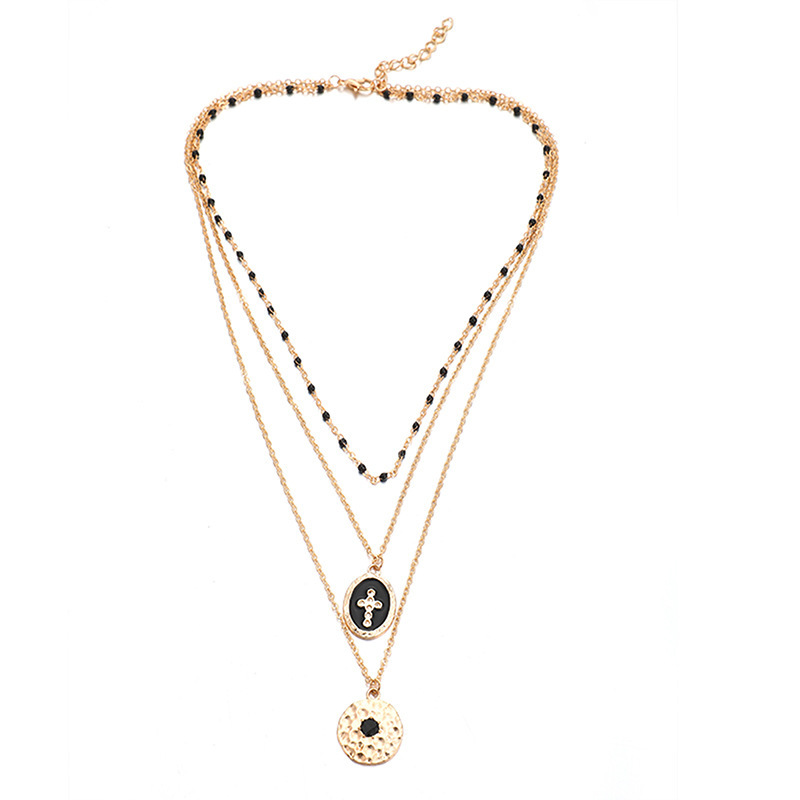 Fashion Cross Round Alloy Enamel Womenu0027S Layered Necklaces