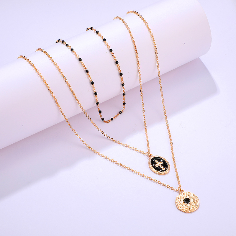 Fashion Cross Round Alloy Enamel Womenu0027S Layered Necklaces