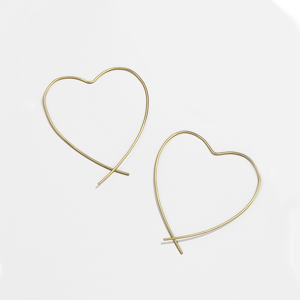 Fashion Heart Shape Alloy Plating Birthday Womenu0027S Earrings 1 Pair