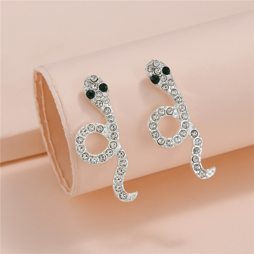 Fashion Snake Alloy Inlay Artificial Gemstones Womenu0027S Ear Studs 1 Pair