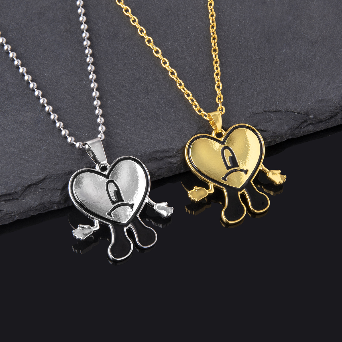 Fashion Heart Shape Alloy Chain Unisex Pendant Necklace 1 Piece