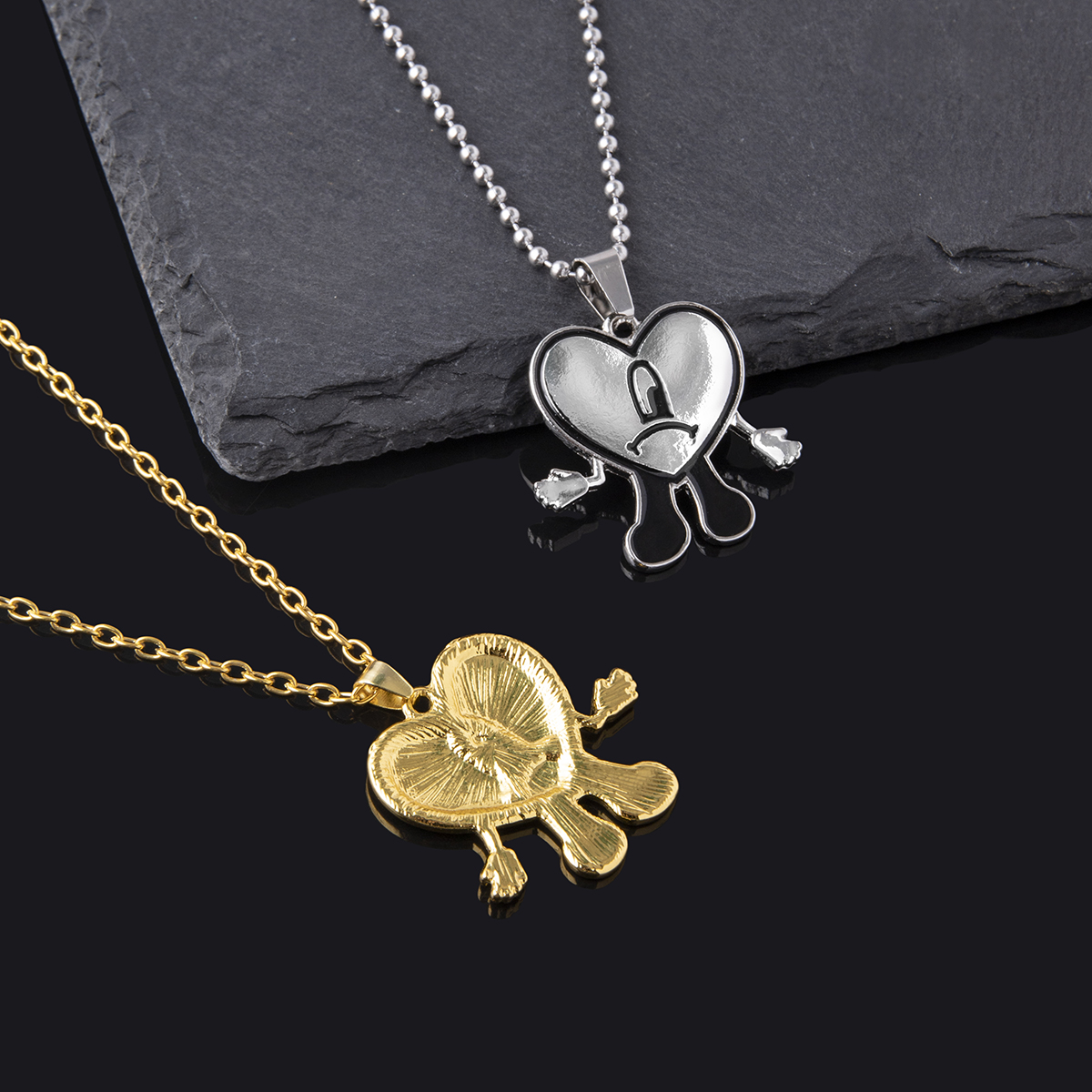 Fashion Heart Shape Alloy Chain Unisex Pendant Necklace 1 Piece
