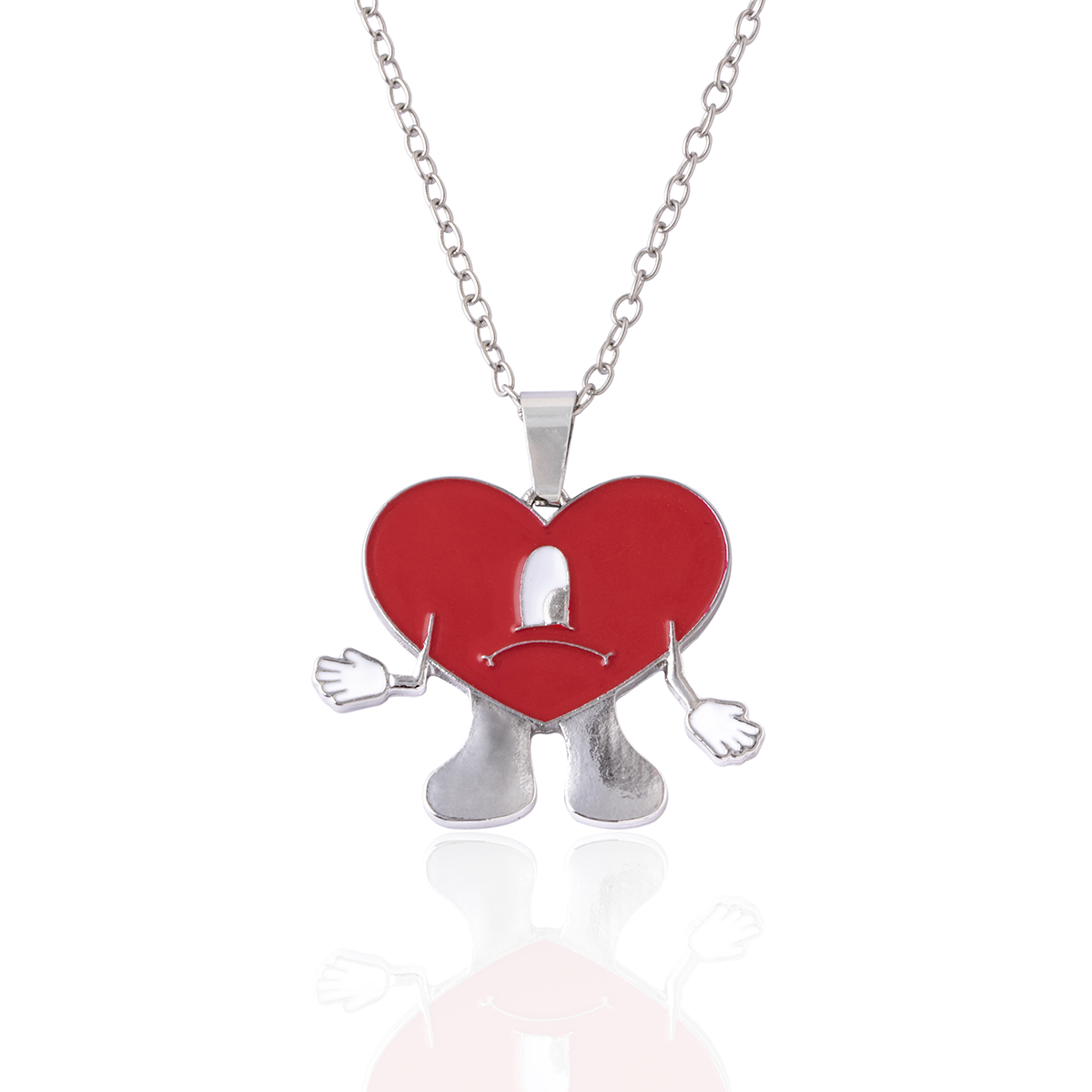 Fashion Heart Shape Alloy Chain Unisex Pendant Necklace 1 Piece