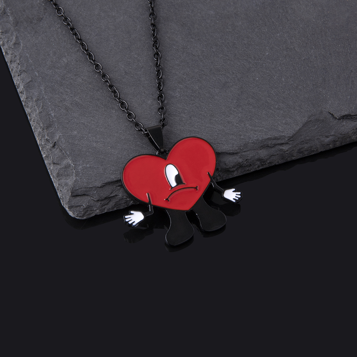 Fashion Heart Shape Alloy Chain Unisex Pendant Necklace 1 Piece