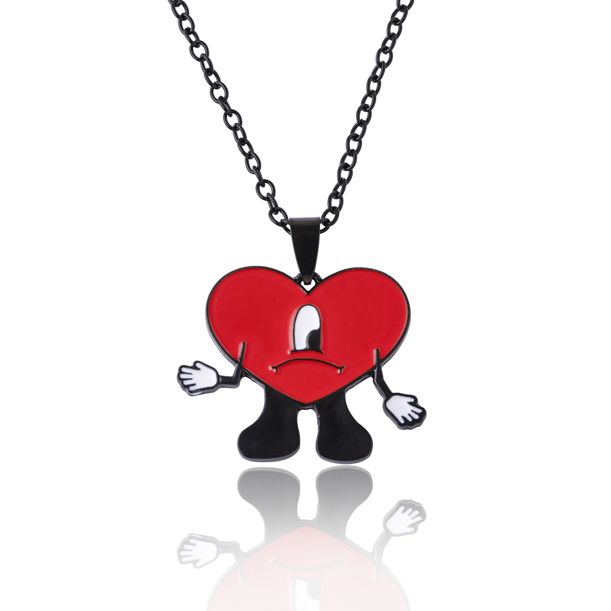 Fashion Heart Shape Alloy Chain Unisex Pendant Necklace 1 Piece