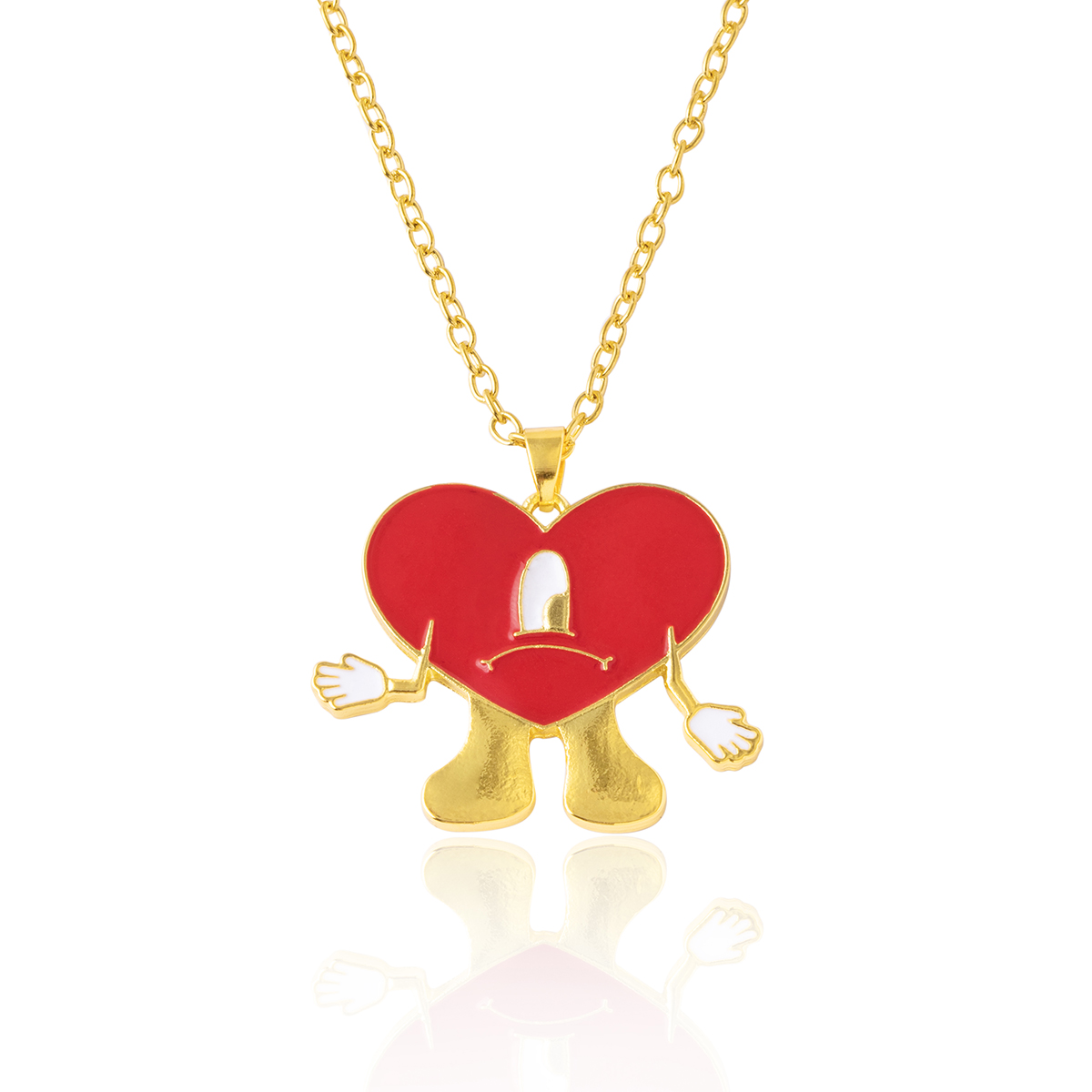 Fashion Heart Shape Alloy Chain Unisex Pendant Necklace 1 Piece