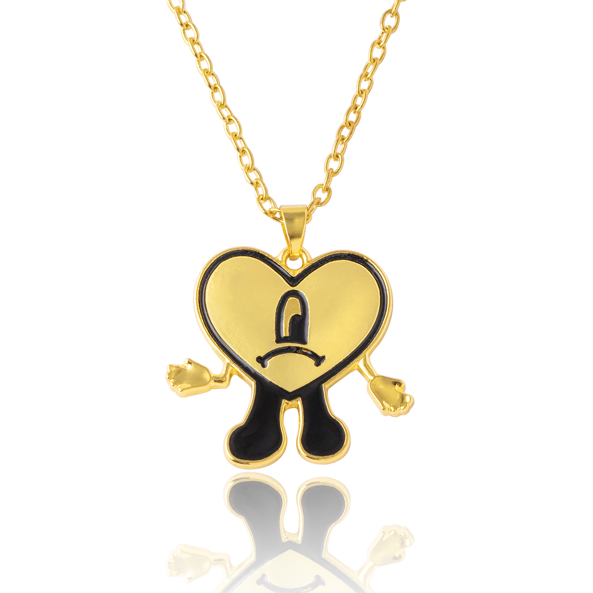 Fashion Heart Shape Alloy Chain Unisex Pendant Necklace 1 Piece