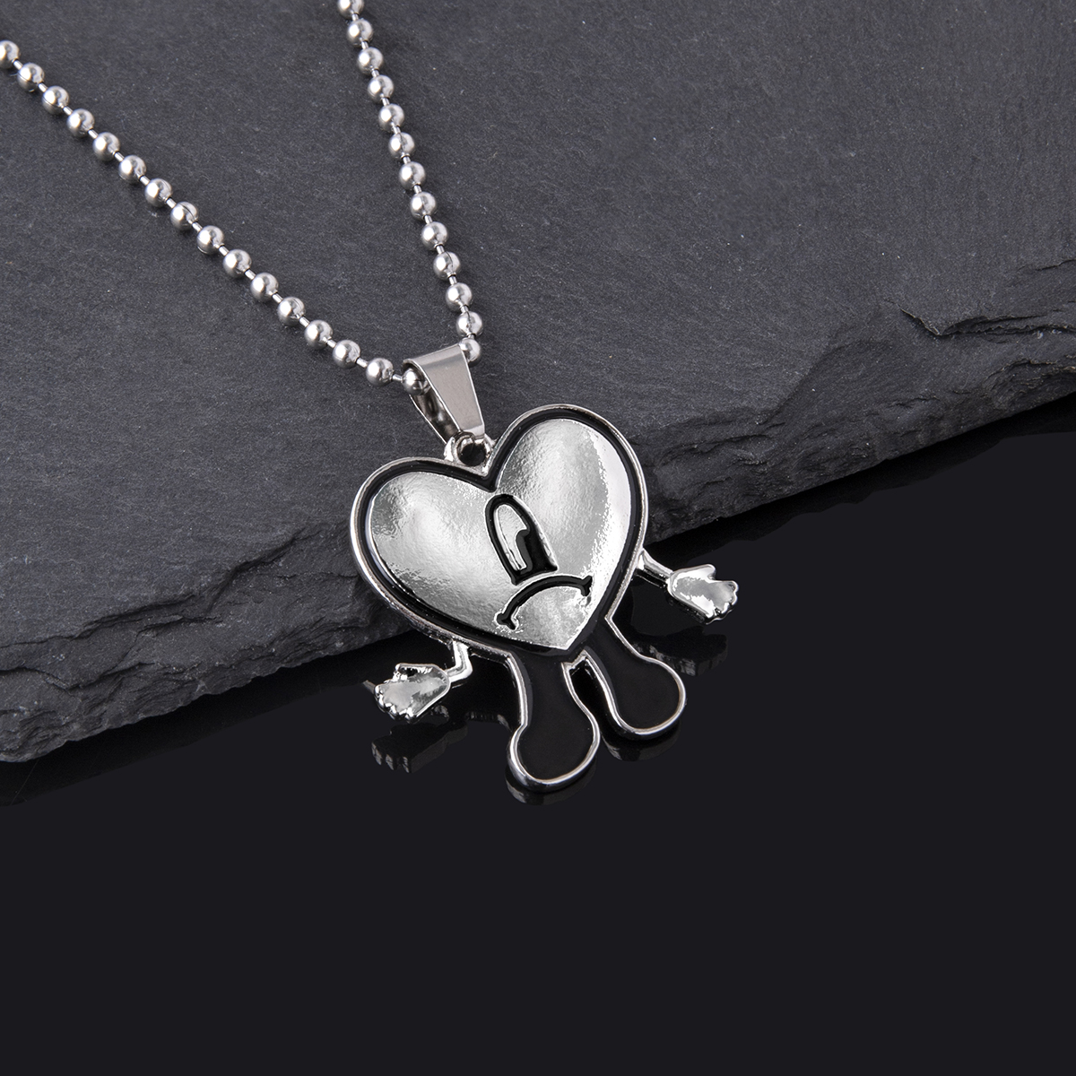 Fashion Heart Shape Alloy Chain Unisex Pendant Necklace 1 Piece