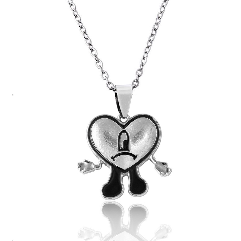 Fashion Heart Shape Alloy Chain Unisex Pendant Necklace 1 Piece