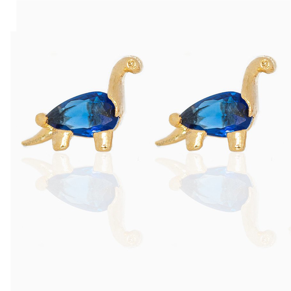 Cute Dinosaur Alloy Plating Rhinestones Womenu0027S Ear Studs 1 Pair