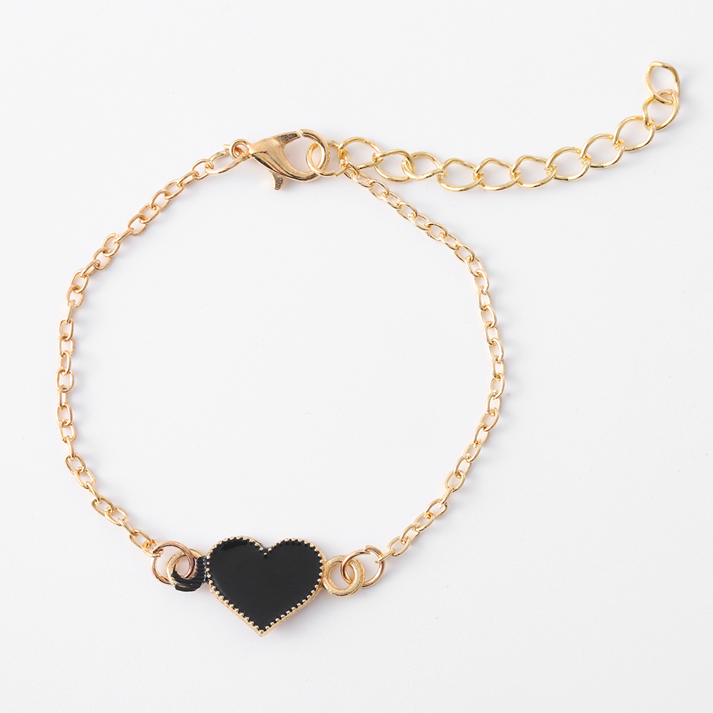 Sweet Heart Shape Alloy Gold Plated Epoxy Womenu0027S Bracelets Earrings Necklace