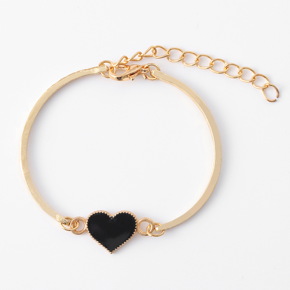 Sweet Heart Shape Alloy Gold Plated Epoxy Womenu0027S Bracelets Earrings Necklace