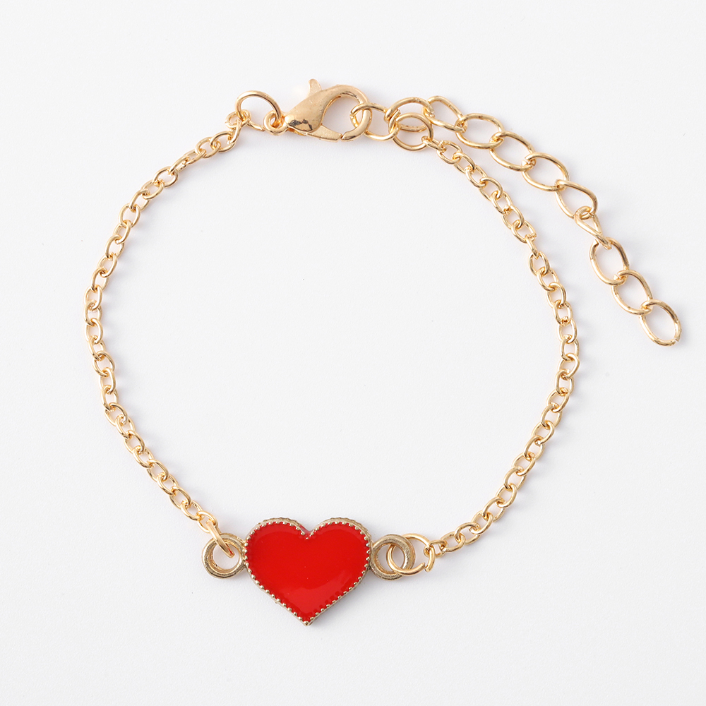 Sweet Heart Shape Alloy Gold Plated Epoxy Womenu0027S Bracelets Earrings Necklace