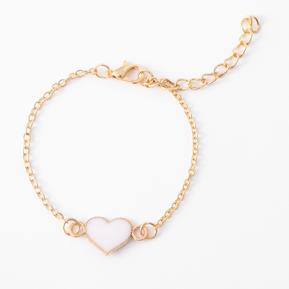 Sweet Heart Shape Alloy Gold Plated Epoxy Womenu0027S Bracelets Earrings Necklace