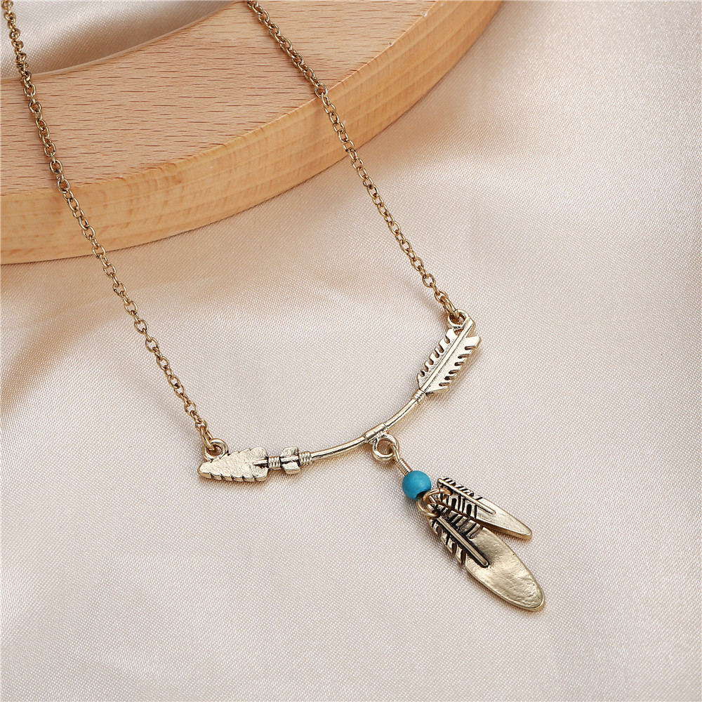 Vintage Style Arrow Feather Alloy Womenu0027S Pendant Necklace 1 Piece