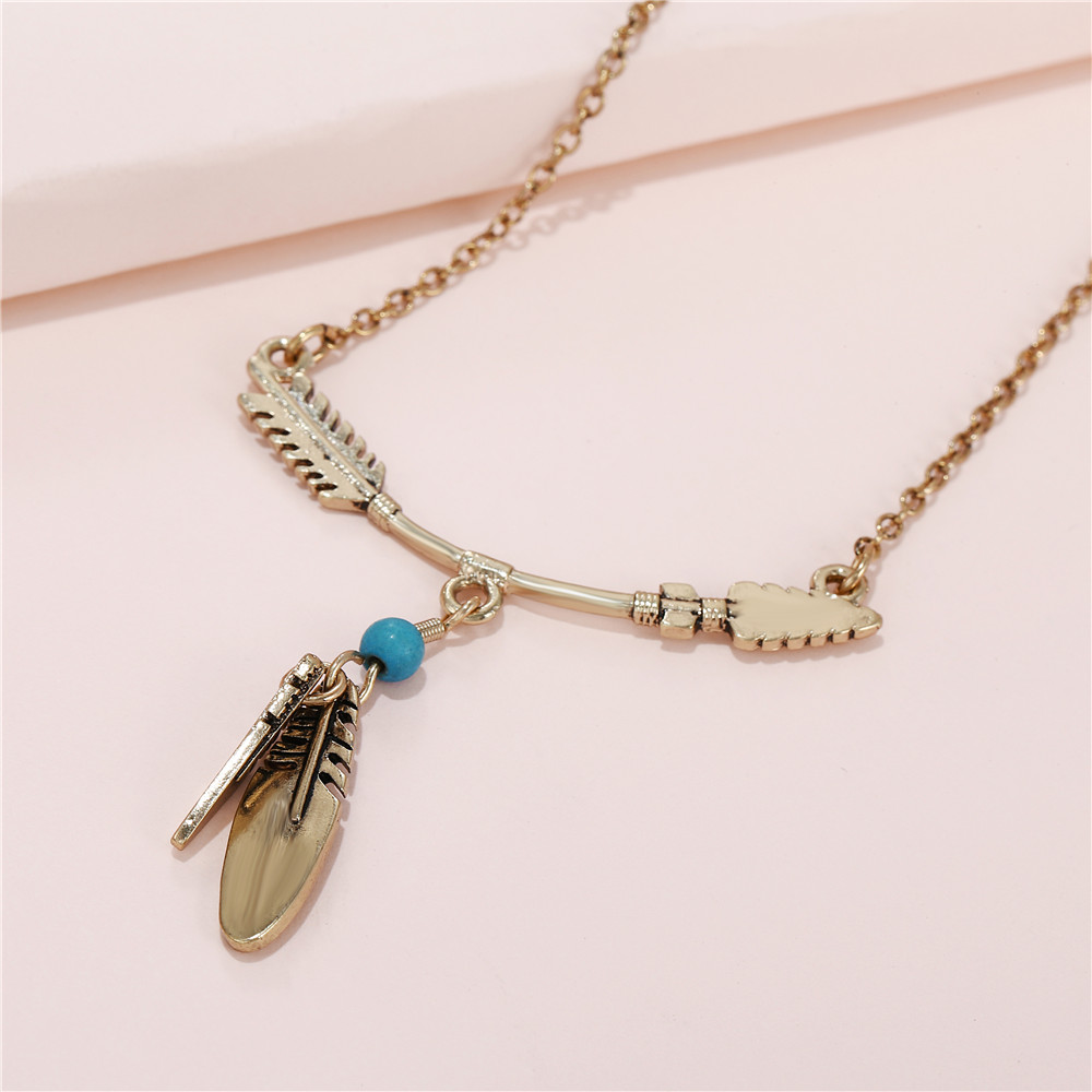 Vintage Style Arrow Feather Alloy Womenu0027S Pendant Necklace 1 Piece