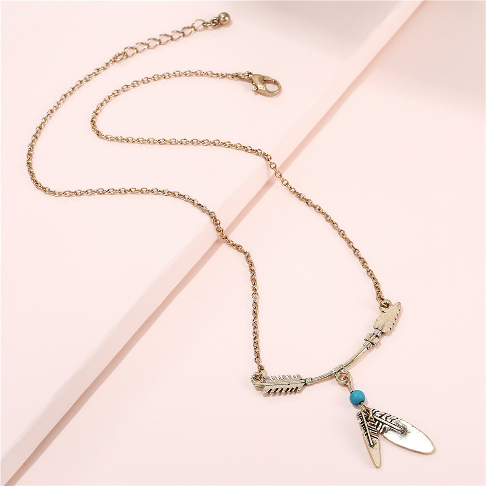 Vintage Style Arrow Feather Alloy Womenu0027S Pendant Necklace 1 Piece