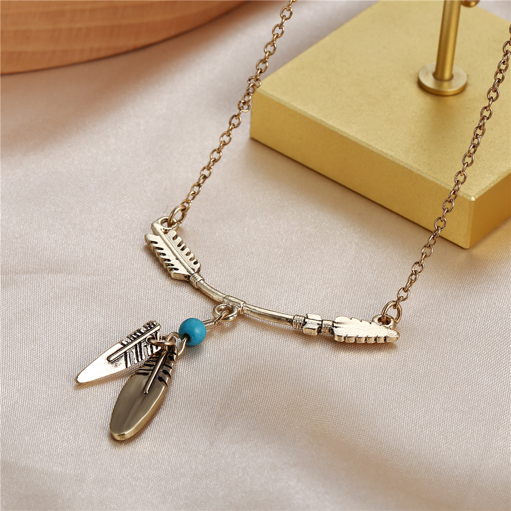 Vintage Style Arrow Feather Alloy Womenu0027S Pendant Necklace 1 Piece