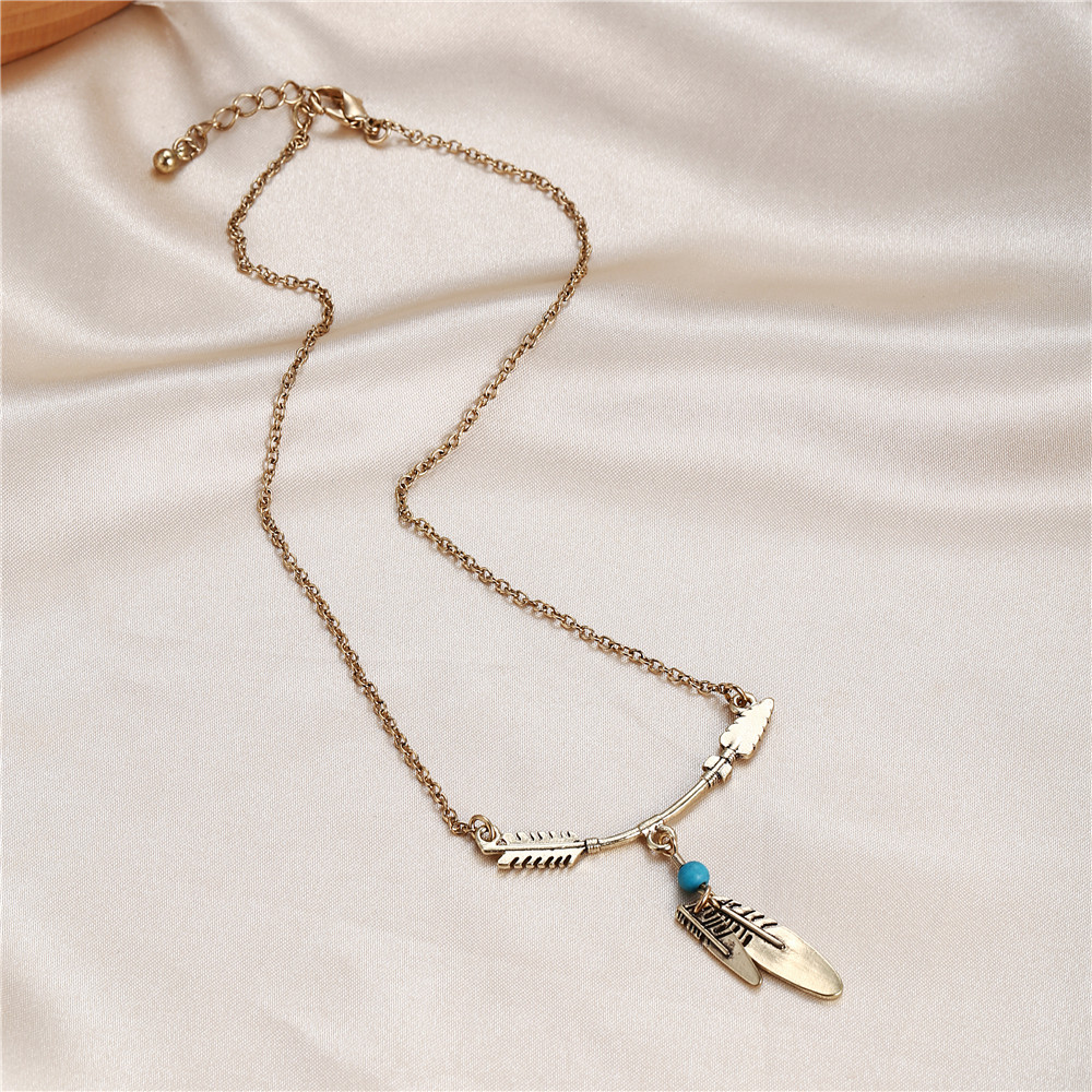 Vintage Style Arrow Feather Alloy Womenu0027S Pendant Necklace 1 Piece