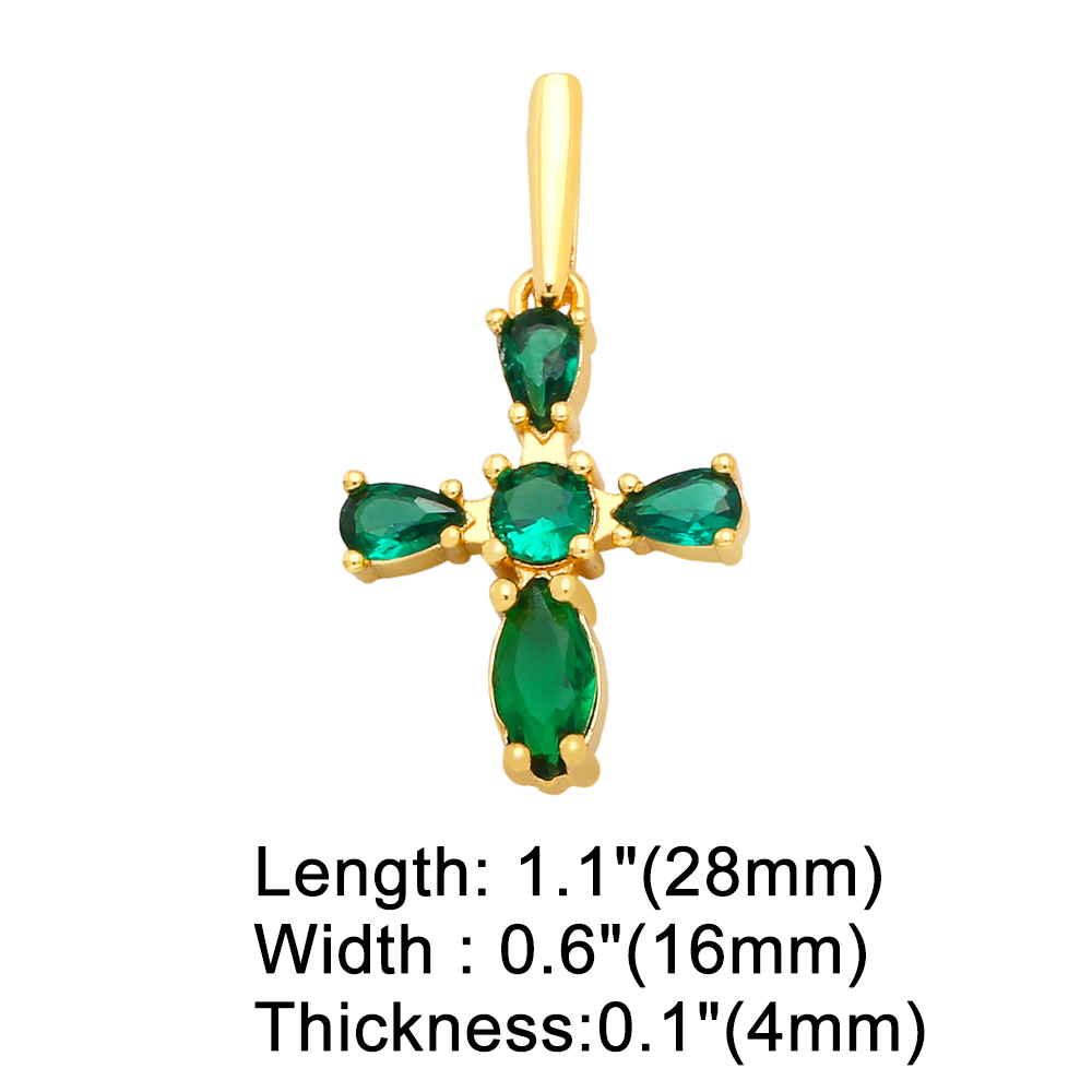 Fashion Cross Copper Plating Inlay Zircon Jewelry Accessories 1 Piece