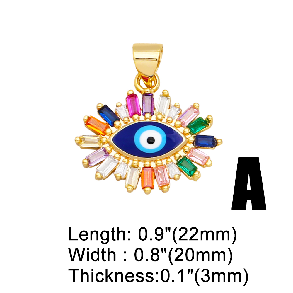 Cool Style Devilu0027S Eye Copper Enamel Plating Inlay Zircon Jewelry Accessories 1 Piece