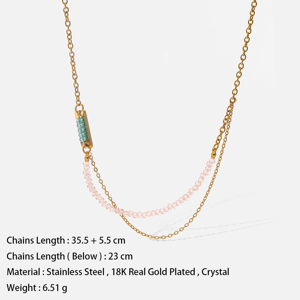 Simple Style Geometric Stainless Steel Gold Plated Beads Necklace 1 Piece