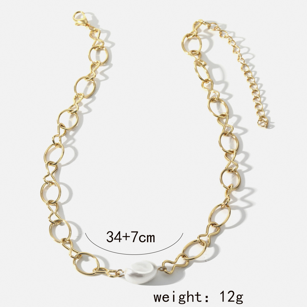 Fashion Geometric Alloy Plating Artificial Pearls Womenu0027S Necklace 1 Piece