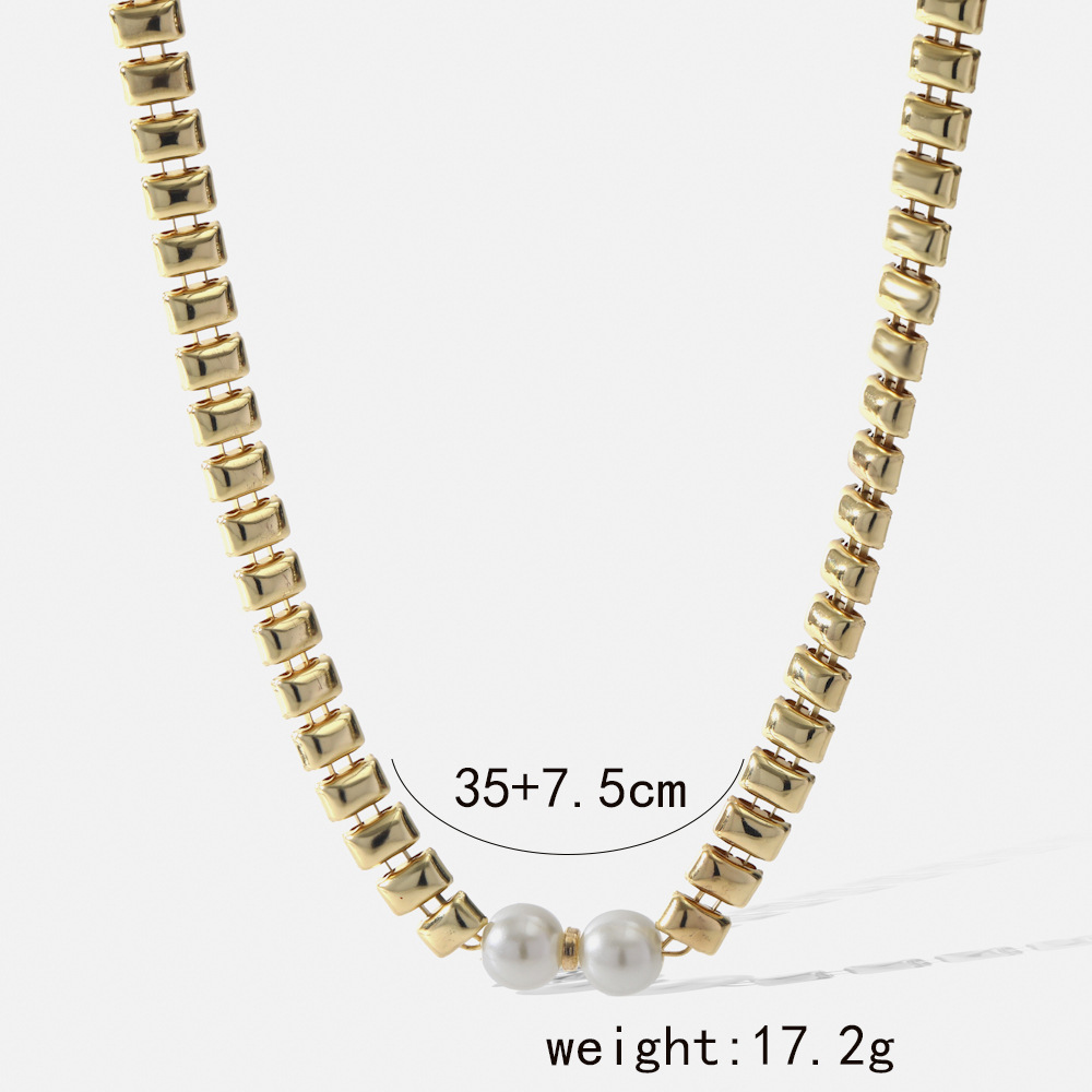 Fashion Geometric Alloy Plating Artificial Pearls Womenu0027S Necklace 1 Piece