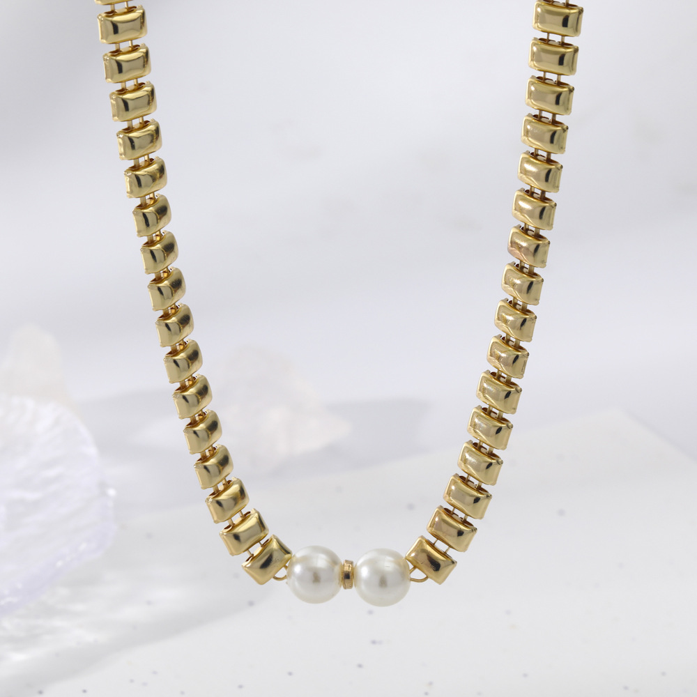 Fashion Geometric Alloy Plating Artificial Pearls Womenu0027S Necklace 1 Piece